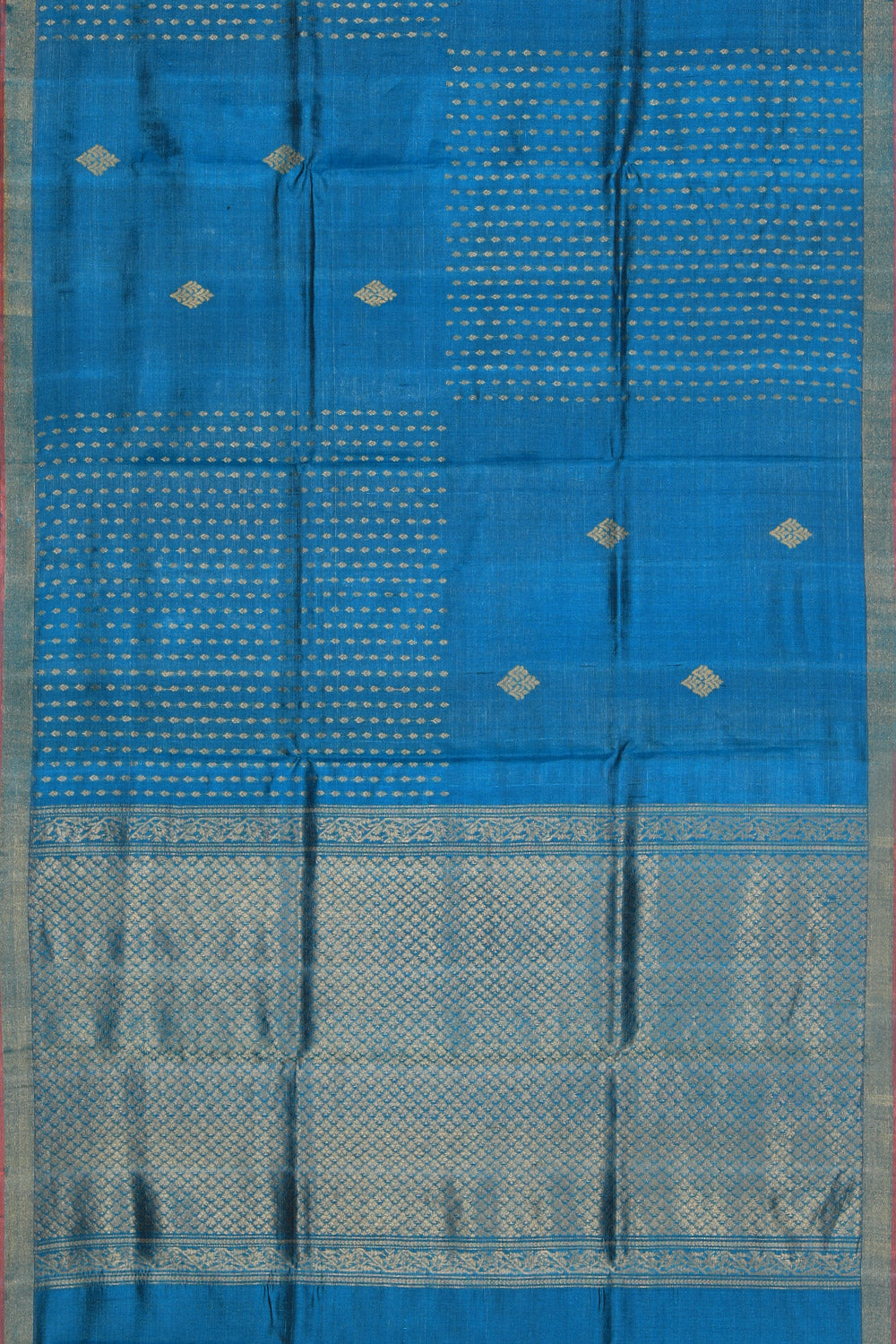 Image of Tussar Silk Blue Saree